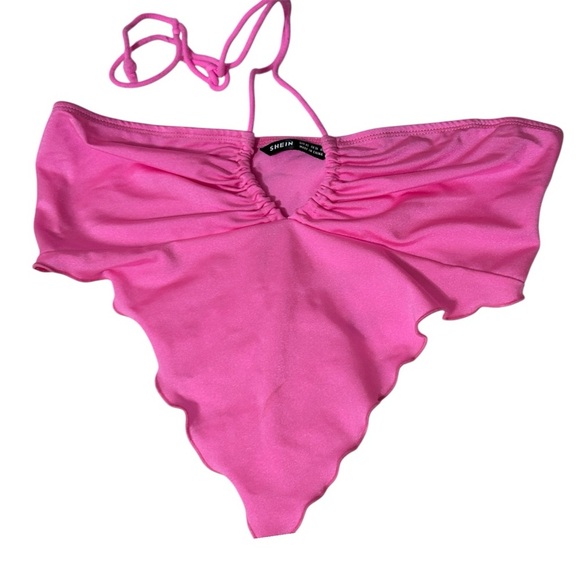 SHEIN Pink Halter Top Scarf Bandana Festival Rave Party Club Sexy Ruched - Picture 1 of 4